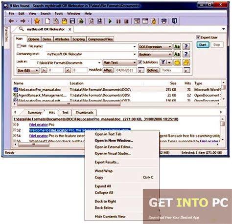 Free get of the portable Mythicsoft Filelocator Pro